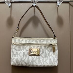 Michael Kors Beige Logo Wristlet